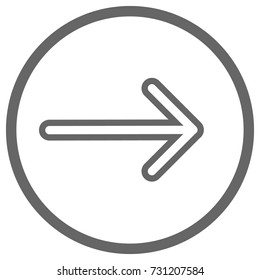 Pointer, arrow in modern flat style. Arrow button isolated on white background. Symbol for web design, site, app, UI.