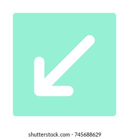 Pointer, arrow in modern flat style. Arrow button isolated on white background. Symbol for web design, site, app, UI.