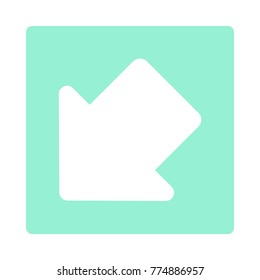 Pointer, arrow in modern flat style. Arrow button isolated on white background. Symbol for web design, site, app, UI.