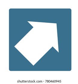Pointer, arrow in modern flat style. Arrow button isolated on white background. Symbol for web design, site, app, UI.
