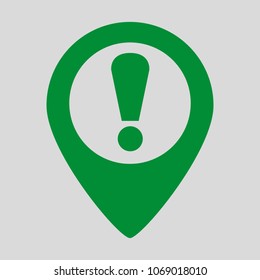 Pointer attention sign icon on grey background. Vector illustration