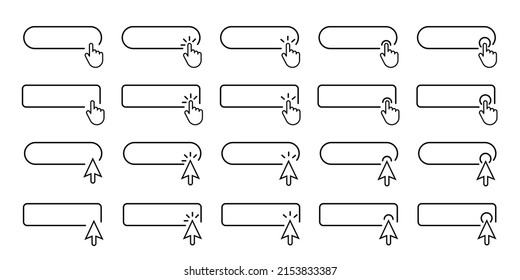Pointer click. Cursor clicking on frame. Go to blank link. Open website icons. Isolated vector icons EPS 10