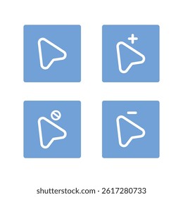 Pointer click icon. Clicking cursor, vector icon illustration