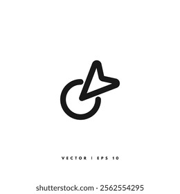 Pointer Click Icon. Editable Stroke