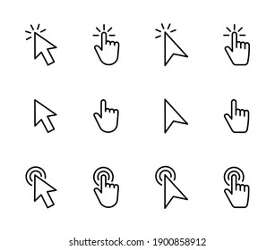 White Arrow Finger Hand Cursor Pointer Stock Vector (Royalty Free ...