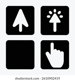 Pointer Click Icons Set Vector Illustration for UI and Web Design