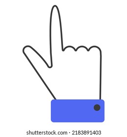 Pointer of a computer mouse in the form of a hand with an extended index finger. Flat style. Vector illustration