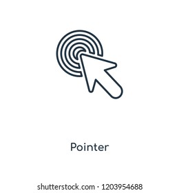 Pointer concept line icon. Linear Pointer concept outline symbol design. This simple element illustration can be used for web and mobile UI/UX.