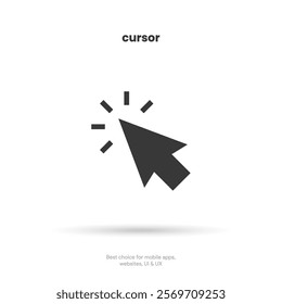 Pointer cursor computer mouse click icon set. Clicking and pointing. Mouse pointer set. Arrow cursor. Pointer cursor line icons. Click cursor. Vector illustration.