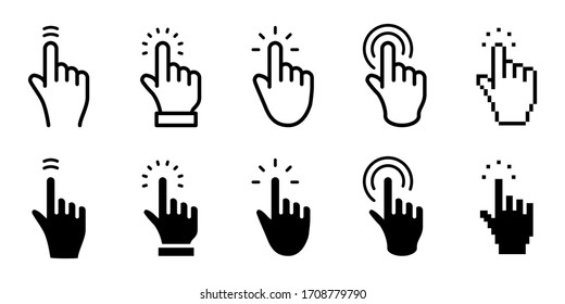Pointer cursor computer pointing hand click mouse vector icon