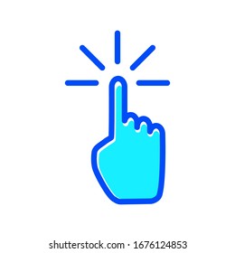 Pointer cursor сomputer mouse icon. Clicking cursor, pointing hand clicks icon