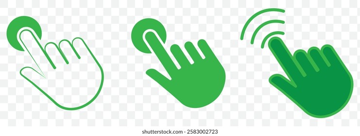Pointer cursor сomputer mouse icon. Clicking cursor, pointing hand clicks icons. Click cursor. Vector Illustration. Eps 10.