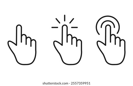 Pointer cursor сomputer mouse icon set