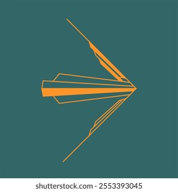 Pointer direction arrow in Art Deco style
