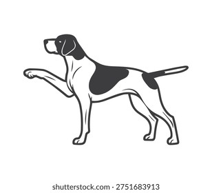 pointer dog graphic design, duck hunting pointer dog vector illustration art