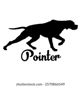 Pointer. dog silhouette, dog breeds, logo, vector, silhouette,  animal, illustration, icon, sign, design, black, symbol, pet, love
