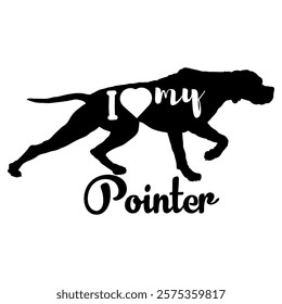  Pointer dog silhouette, dog, dog breeds, logo, vector, silhouette, i love my dog, animal, illustration, icon, sign, design, black, symbol, pet, love