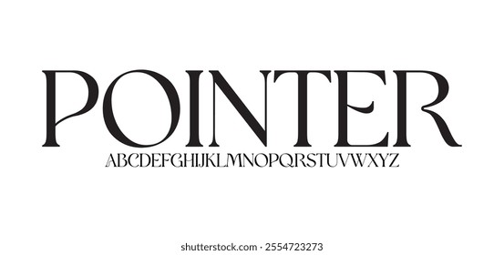 Pointer, Elegant alphabet letters font and number. Classic Lettering Minimal Fashion Designs. Typography modern serif fonts regular decorative vintage concept. vector illustration
