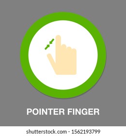 Pointer Finger Icon - Vector Cursor Symbol, Touch Symbol - Mouse Sign