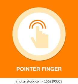 Pointer Finger Icon - Vector Cursor Symbol, Touch Symbol - Mouse Sign