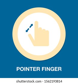 Pointer Finger Icon - Vector Cursor Symbol, Touch Symbol - Mouse Sign