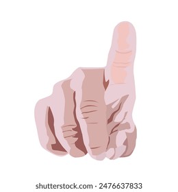 Pointer finger on a white. Vector illustration. 