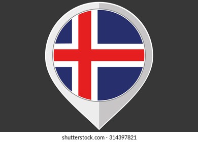 A Pointer with the flag of Iceland