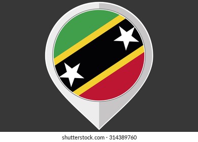 A Pointer with the flag of Saint Kitts and Nevis