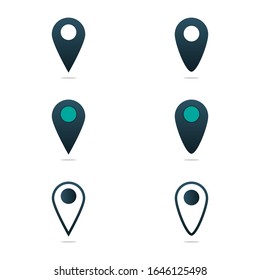 pointer gps map and navigation with gradient color icon set. positioning on the map. Mark GPS icon. icon location mark on the map