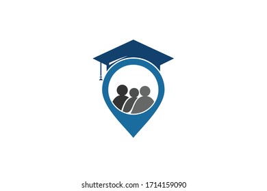 pointer graduation location logo vector template