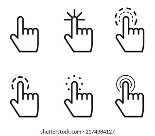 Pointer hand arm icon isolated design element set. Vector graphic design illustration
