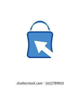 pointer and hand bag, shopping bag logo Ideas. Inspiration logo design. Template Vector Illustration. Isolated On White Background