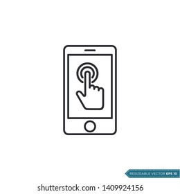 Pointer Hand Gesture Icon Template. Finger Pointer Click Vector Design 