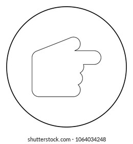 Pointer hand  icon black color in circle or round vector illustration