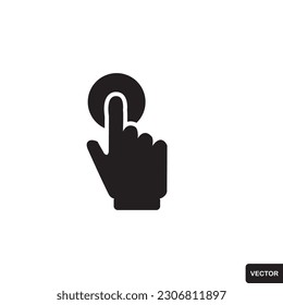 pointer hand icon on white background.