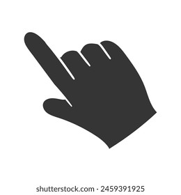 Pointer Hand Icon Silhouette Illustration. Computer Vector Graphic Pictogram Symbol Clip Art. Doodle Sketch Black Sign.