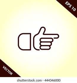 pointer hand line icon