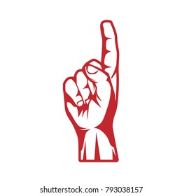 Pointer Hand upside. Pointer finger. Vector Illustration