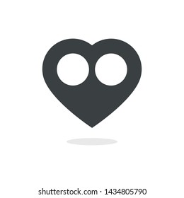 Pointer. heart with holes. Flat vector illustration.