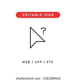 pointer help editable stroke icon, outline icon for web, app, presentation, etc 