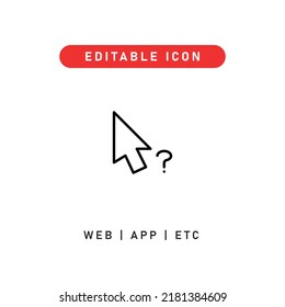 pointer help editable stroke icon, outline icon for web, app, presentation, etc 