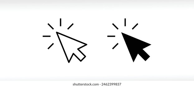 Pointer icon. Click, Cursor sign, Computer pointer, mouse arrow icons button, vector, sign, symbol, logo, illustration, editable stroke, flat design style isolated on white linear pictogram