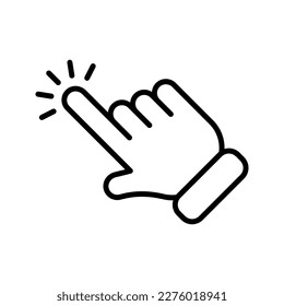Pointer icon. Clicking finger, hand pointer sign for mobile concept and web design. vector illustration