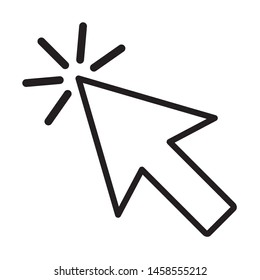 Pointer icon design. Clicking Arrow icon vector. Outline cursor click symbol design. Computer arrow icon design. Vector illustration.