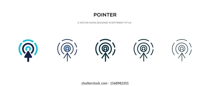 pointer icon in different style vector illustration. two colored and black pointer vector icons designed in filled, outline, line and stroke style can be used for web, mobile, ui