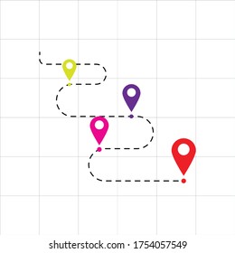 pointer icon, direction, label, marker, sign, travel Navigator or guide. vector illustration