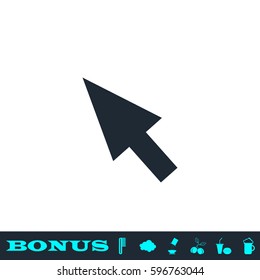 Pointer icon flat. Black pictogram on white background. Vector illustration symbol and bonus button