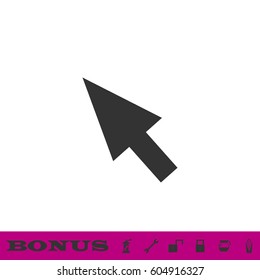Pointer icon flat. Black pictogram on white background. Vector illustration symbol and bonus button