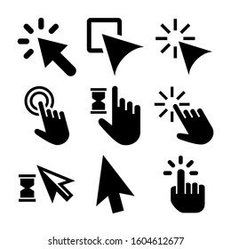 Set Hand Pointer Symbol Trendy Flat Stock Vector (royalty Free 