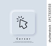 Pointer icon logo. Cursor sign. Click icon. Computer mouse, cursors, pointing. Arrow and wait. Vector EPS 10. UI icon. Neumorphic UI UX white user interface web button. Neumorphism